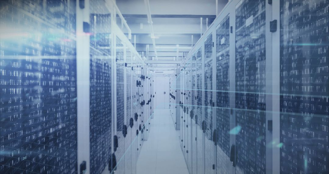 Digital Data Beyond: Server Room Mixed With Computational Graphics - Free Images, Stock Photos and Pictures on Pikwizard.com