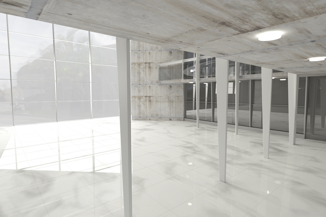 Transparent floor-to-ceiling windows of illuminated vacant space - Download Free Stock Images Pikwizard.com