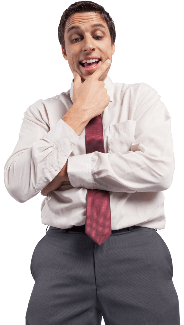 Thoughtful Businessman Pausing for Consideration in Formal Attire