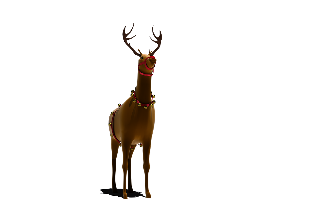 Transparent Santa's Reindeer With Bells Standing - Download Free Stock Images Pikwizard.com