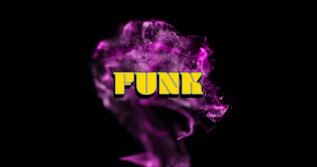 Funk Text over Glowing Neon Wave in Digital Space