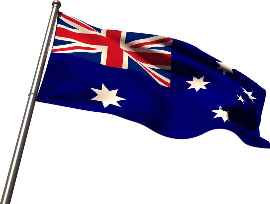 Transparent Australian Flag Waving with Glorious Precision