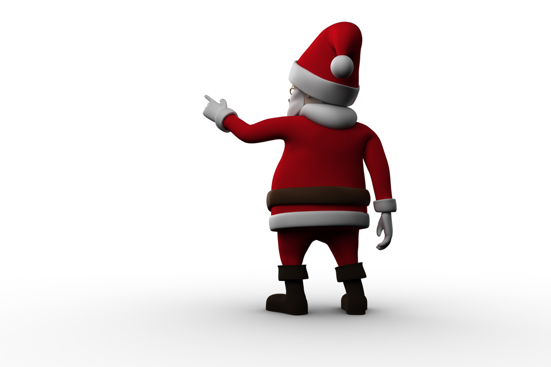 Transparent Back Facing Santa Cartoon in Holiday Outfit - Download Free Stock Images Pikwizard.com