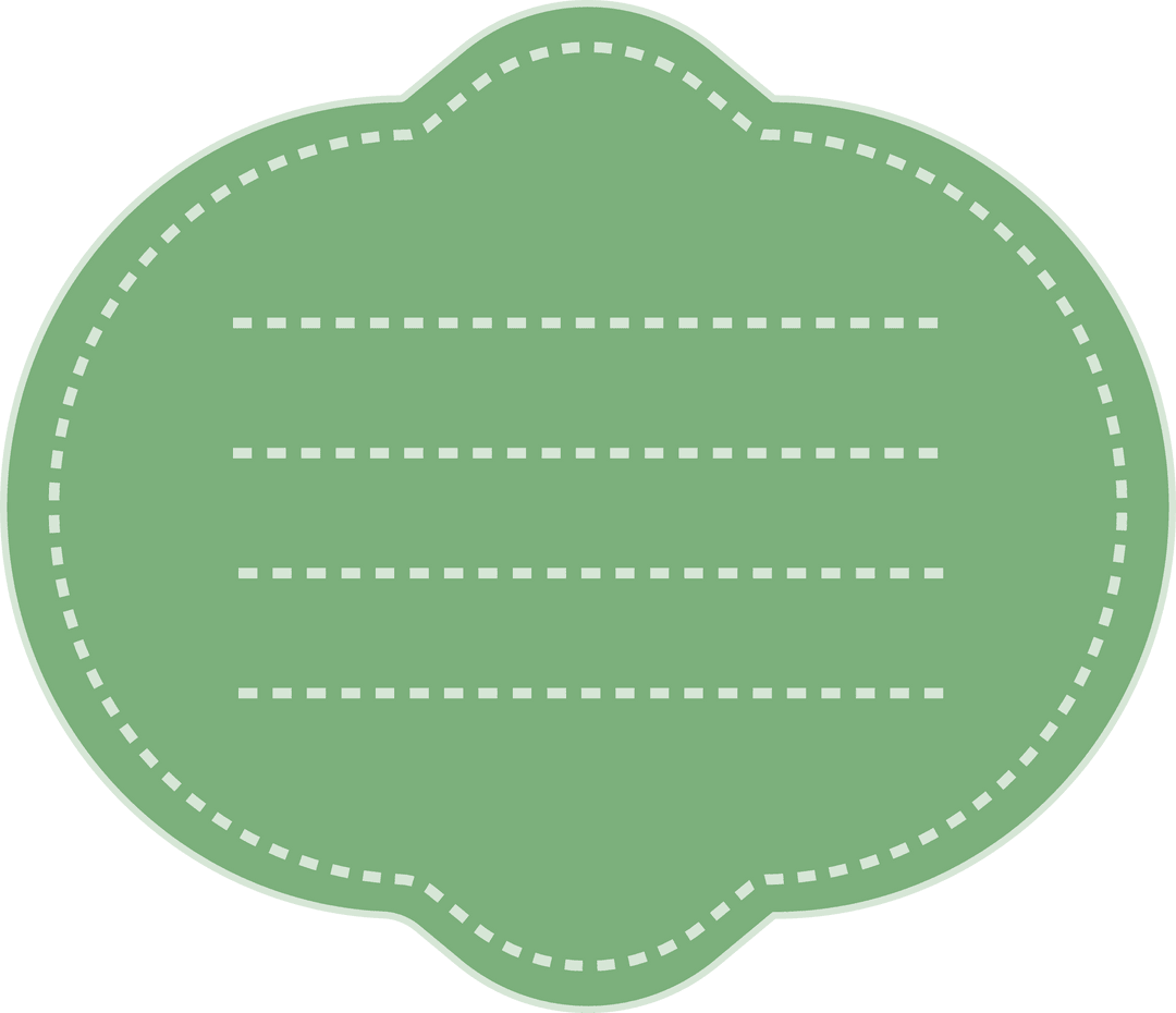Green Badge with Editable Lines on Transparent Background