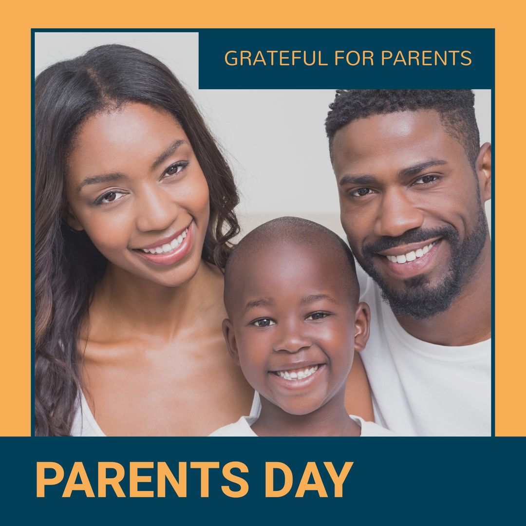 Joyful Family Celebrating Parents Day with Smiles