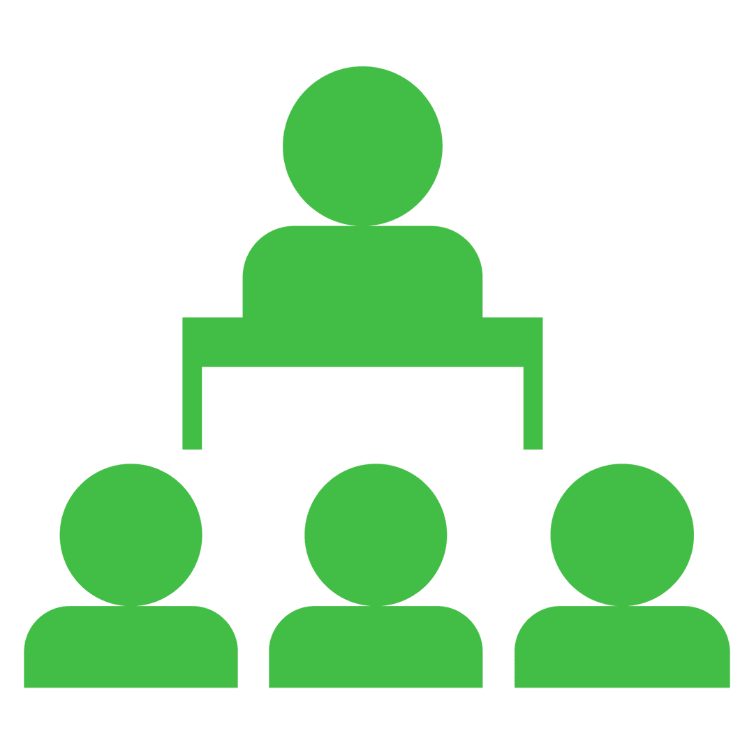 Green Lecturer and Audience Symbol on Transparent Background