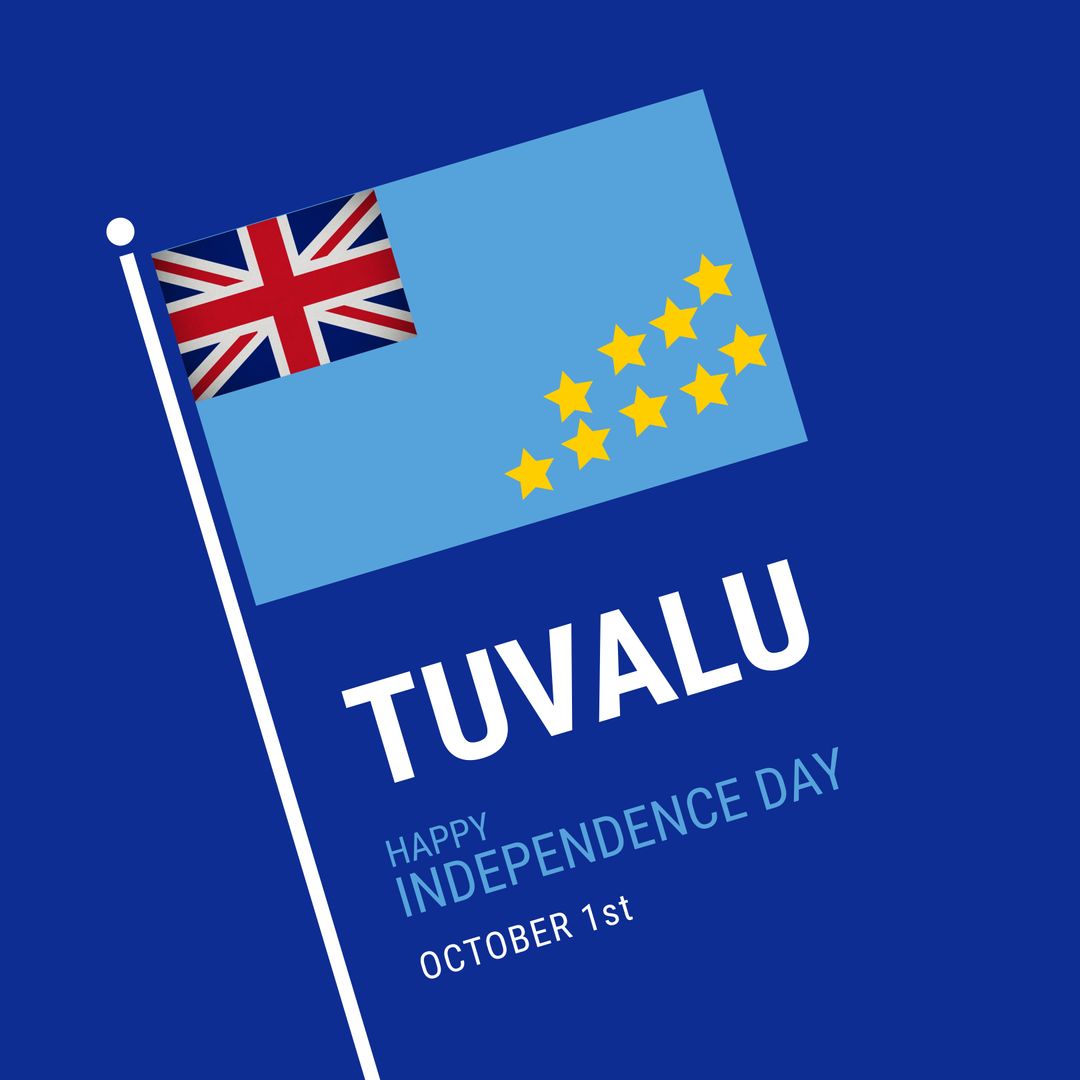 Tuvalu Independence Day Celebration Banner with Flag