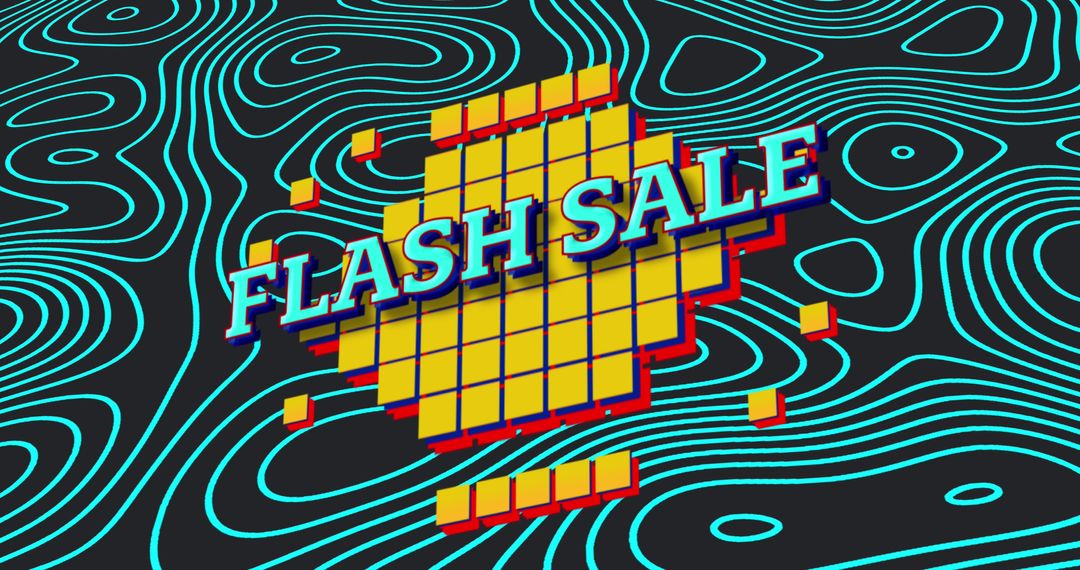 Vibrant Flash Sale Banner with Geometric Elements
