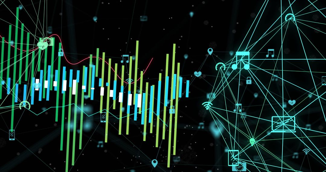 Futuristic Digital Data Wave with Global Connections