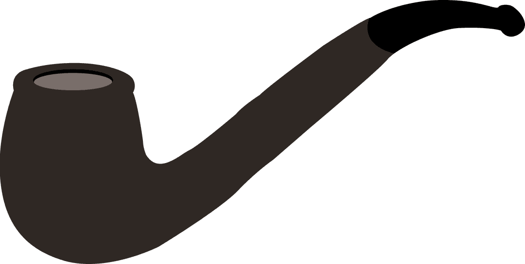 Black Pipe Illustration on Transparent Background for Relaxation Theme