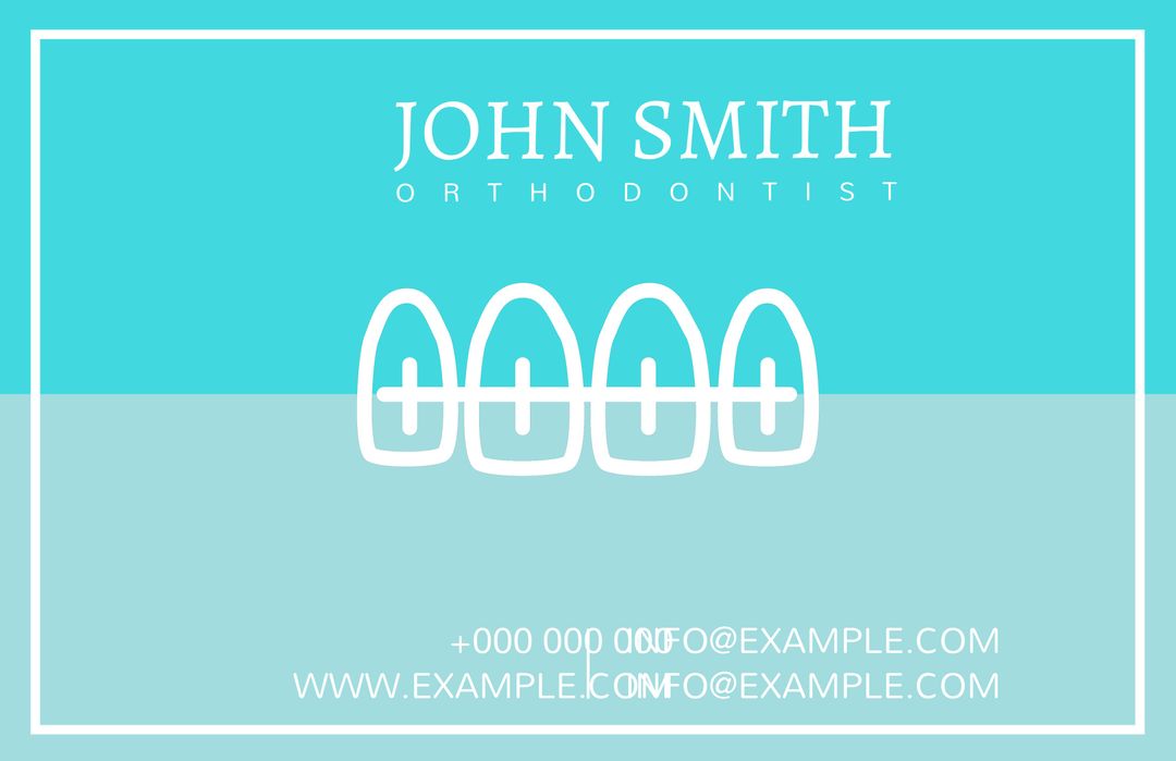 Orthodontist Business Card Design with Braces Icon - Download Free Stock Templates Pikwizard.com