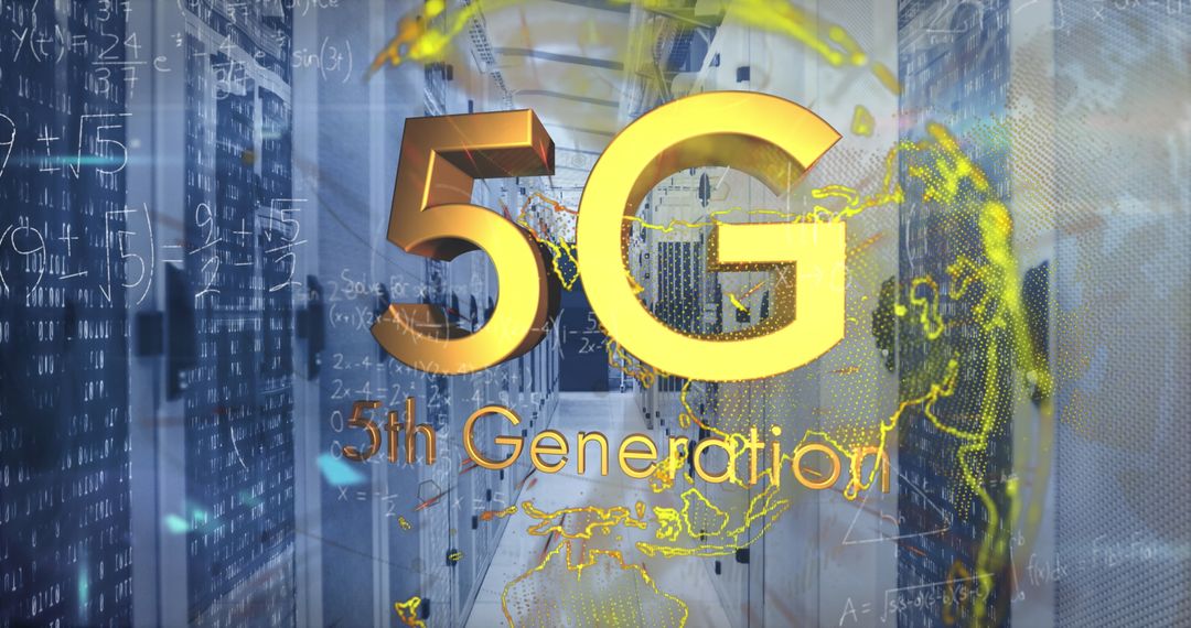 5G Technology and Global Network in Digital Server Room