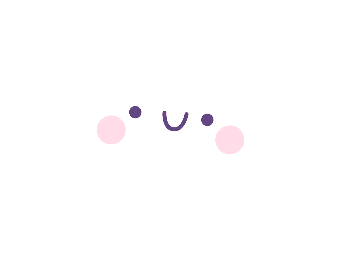 Cute Cloud with Smile and Rosy Cheeks on Transparent Background