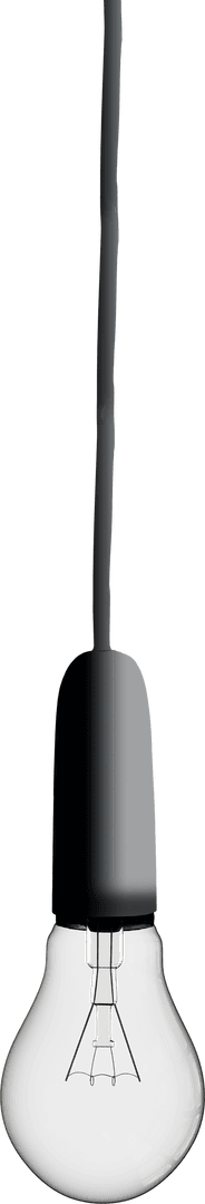 Transparent Black Light Bulb Hanging Innovation Concept