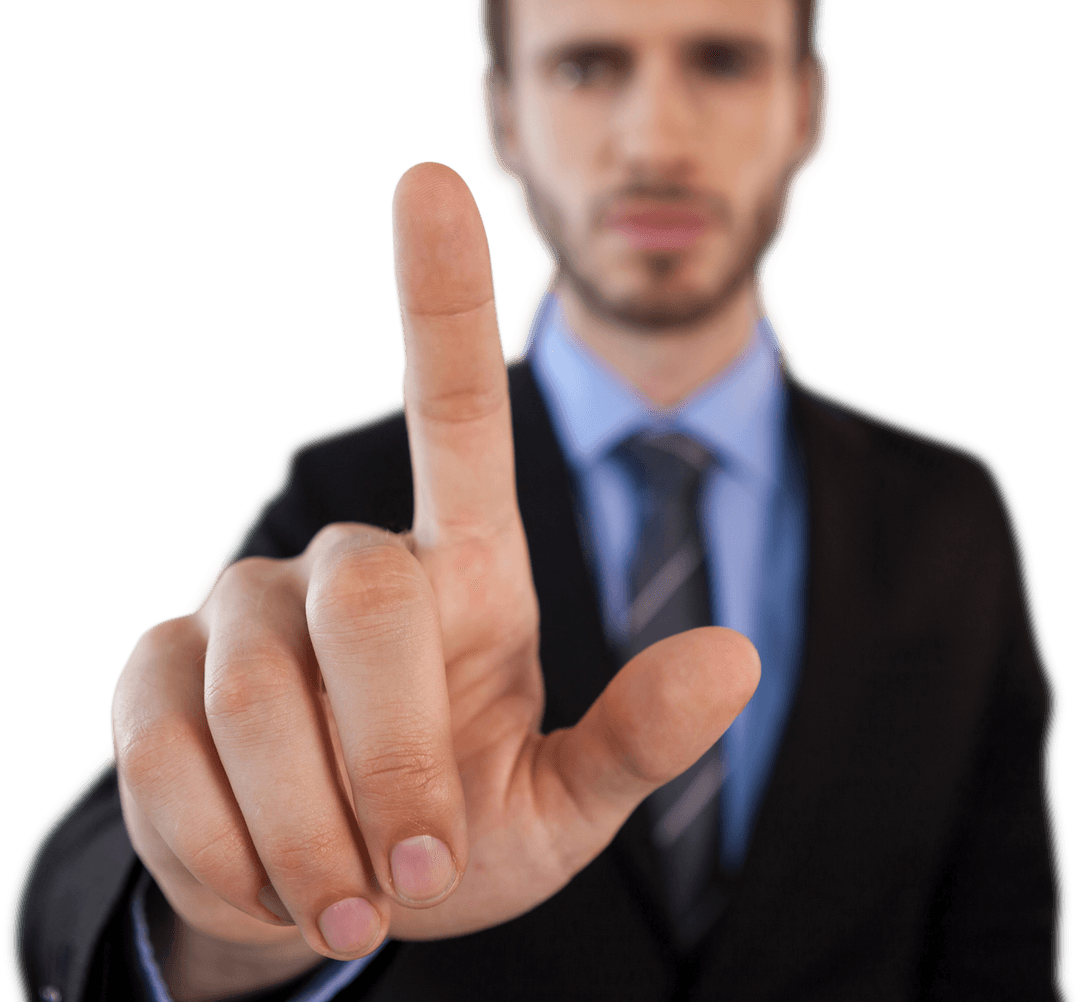 businessman touching holistic transparent interface - Download Free Stock Images Pikwizard.com