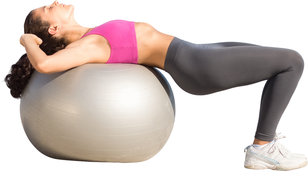 Fitness Woman Exercising with Ball on Transparent Background - Download Free Stock Images Pikwizard.com