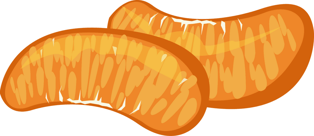 Juicy Citrus Segments on Transparent Background Flat Design