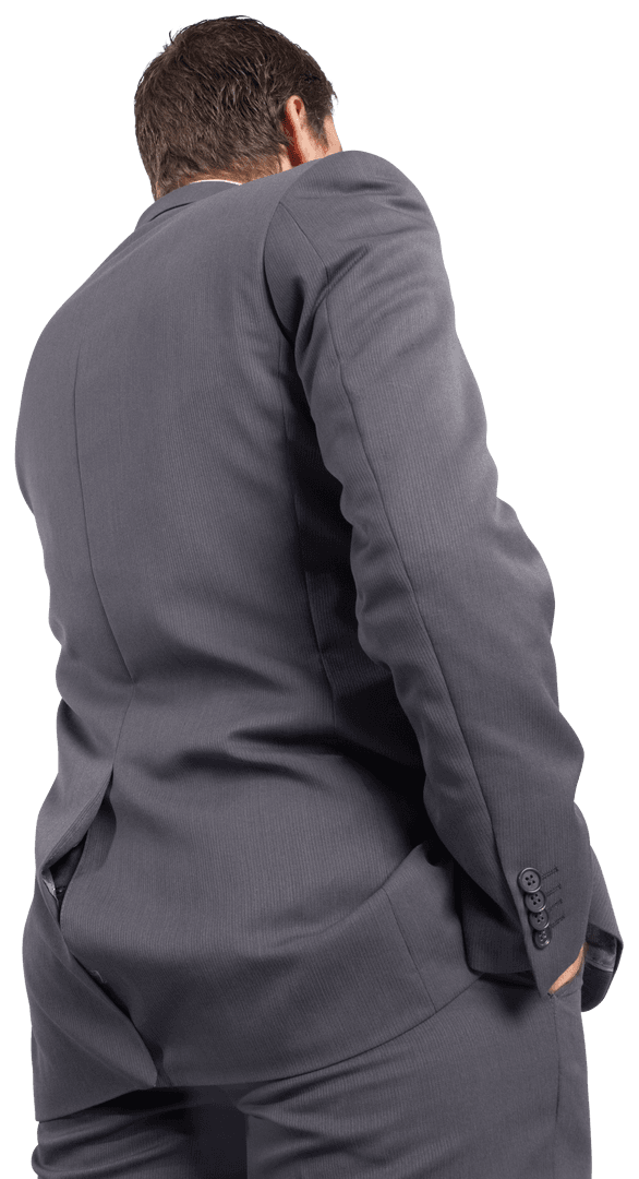 Rear View of Businessman in Suit with Transparent Effect