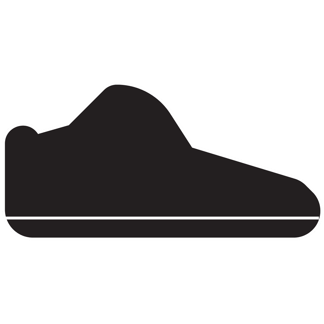 Sleek Sports Shoe Silhouette on Transparent Background