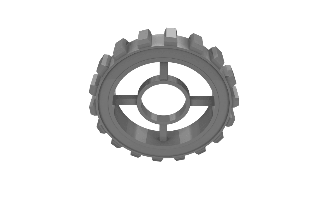 Transparent Gear on Isolated Background for Industrial Concepts