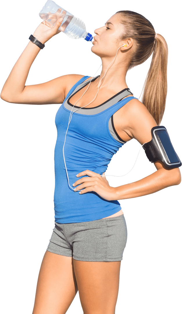 Transparent Fit Woman Staying Hydrated After Workout Routine