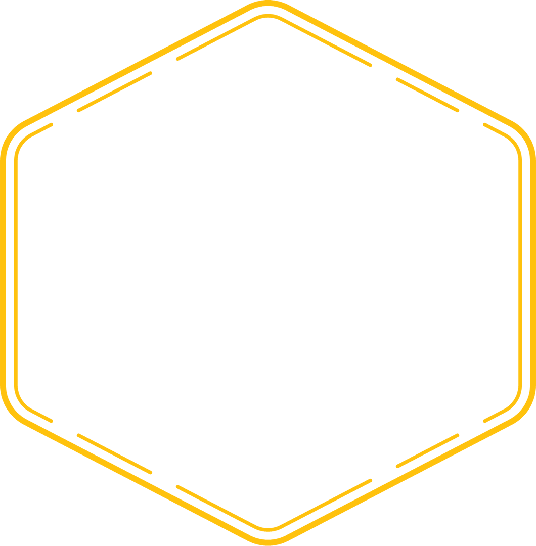 Abstract Yellow Hexagon Frame on Transparent Background