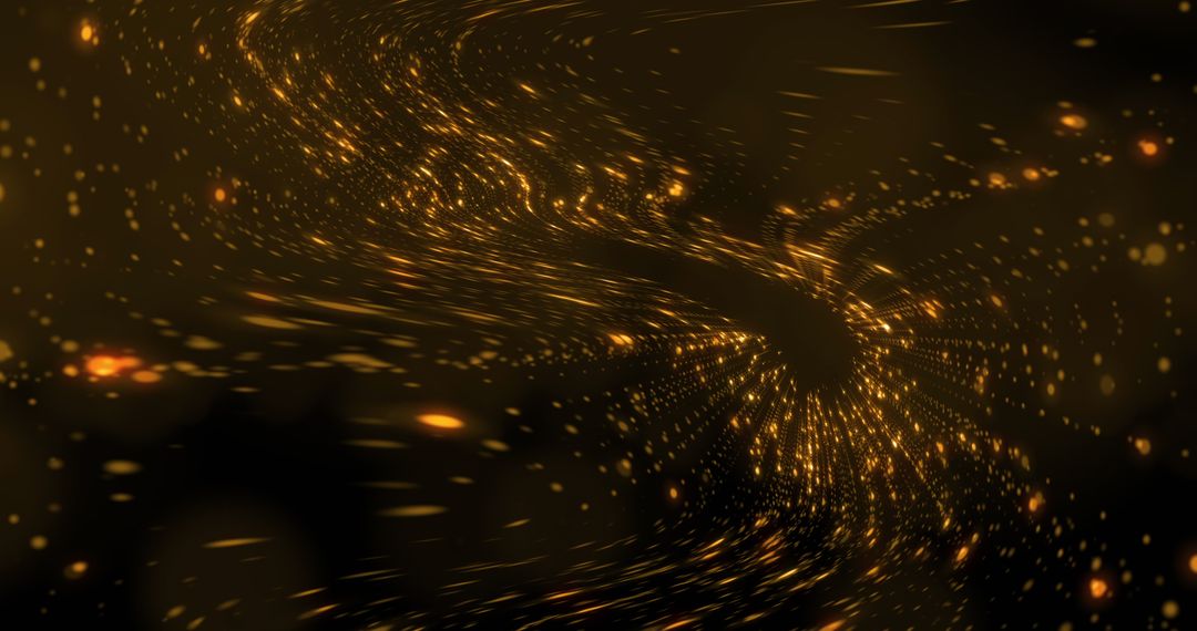 Abstract Digital Flow with Bright Yellow Sparks
