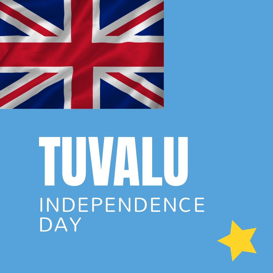 Tuvalu Independence Day Celebration Banner with National and British Flags - Download Free Stock Templates Pikwizard.com