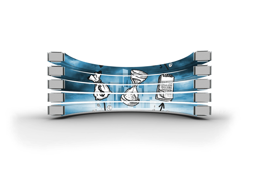 Transparent Financial Success and Time Management Icons