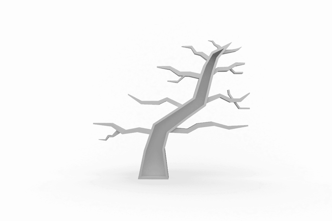 Transparent Gray Tree Trunk Design with Branches