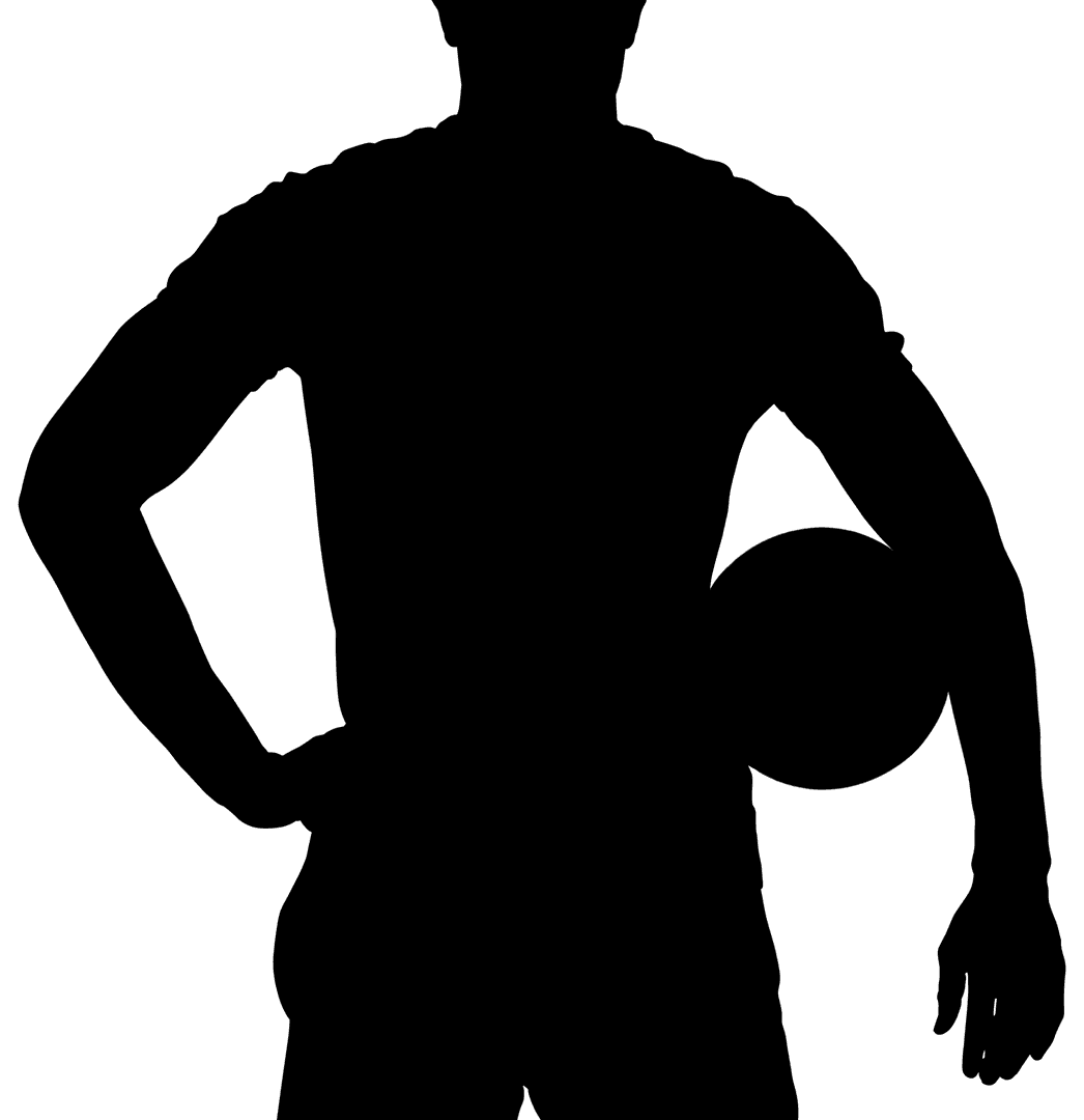 Silhouette of Football Player on Transparent Background in Action