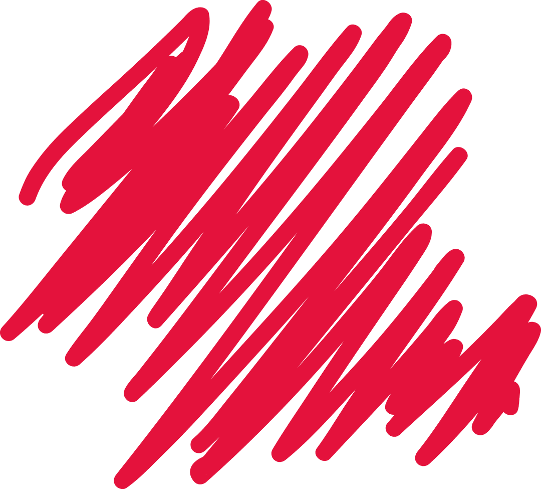 Creative Red Scribble on Transparent Background