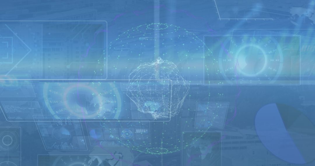 global technology interface with data processing elements - Free Images, Stock Photos and Pictures on Pikwizard.com