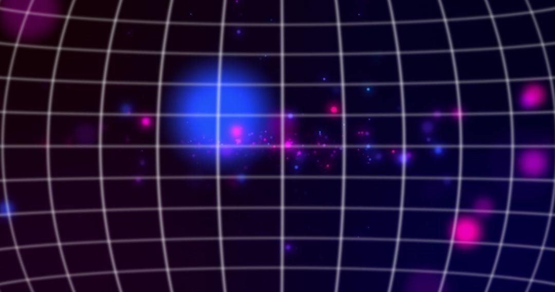 Abstract AI Data Processing on Grid and Dark Background