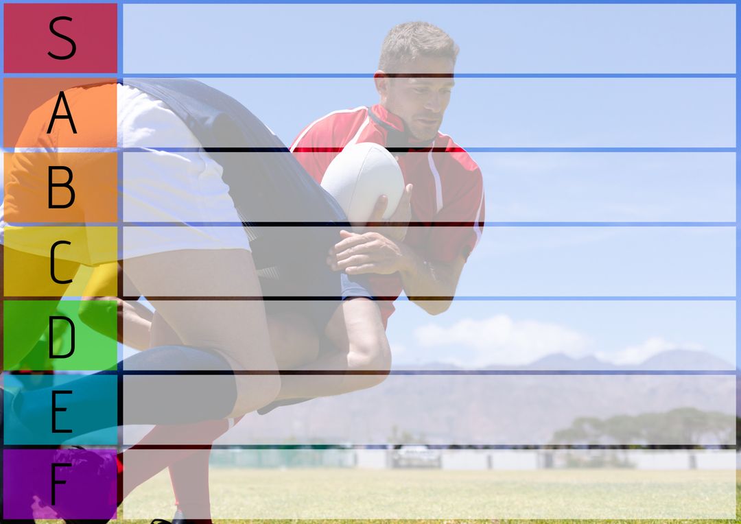 Rugby Players Planning Game Strategy with Color Use