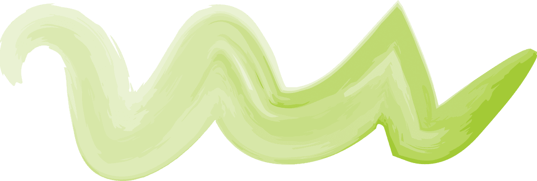 Green Abstract Wave Brushstroke on Transparent Background