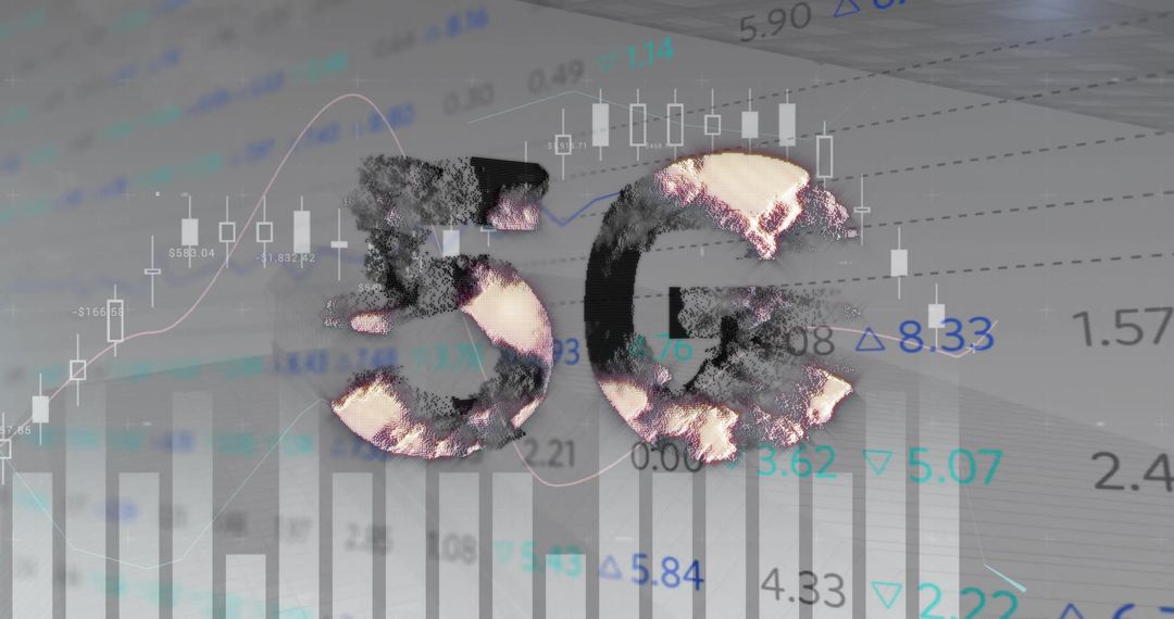 5G Text with Stock Market Data Visualization