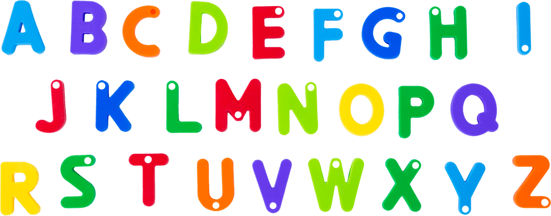 Colorful Alphabet Text on Transparent Vector Background