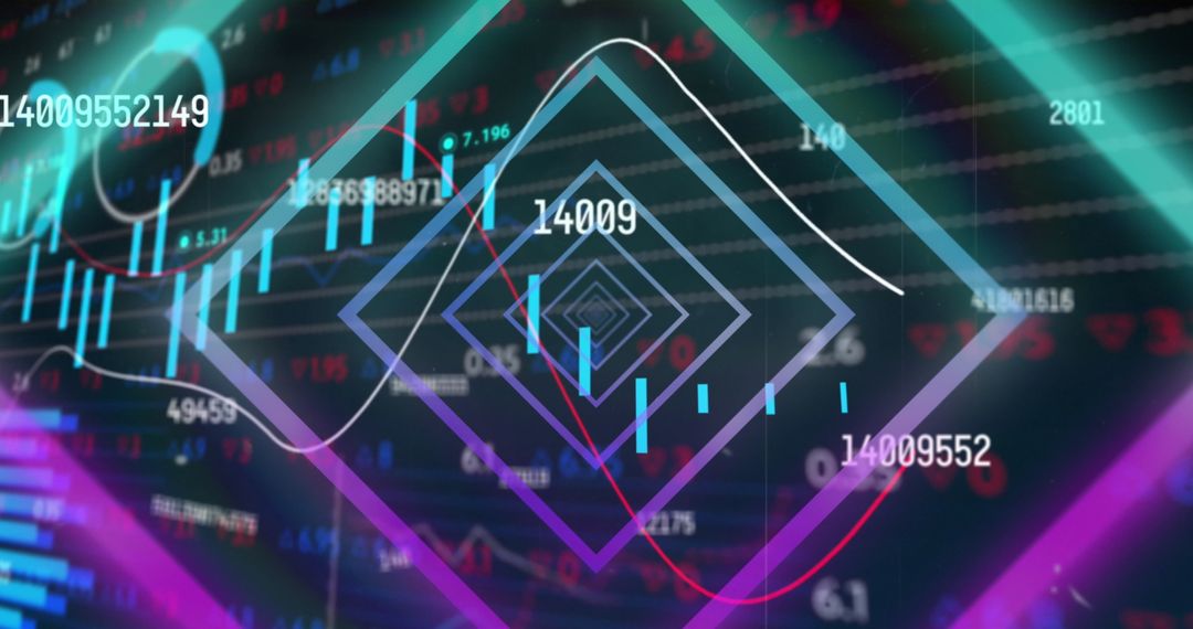 Neon Tunnel Overlay with Dynamic Stock Market Data