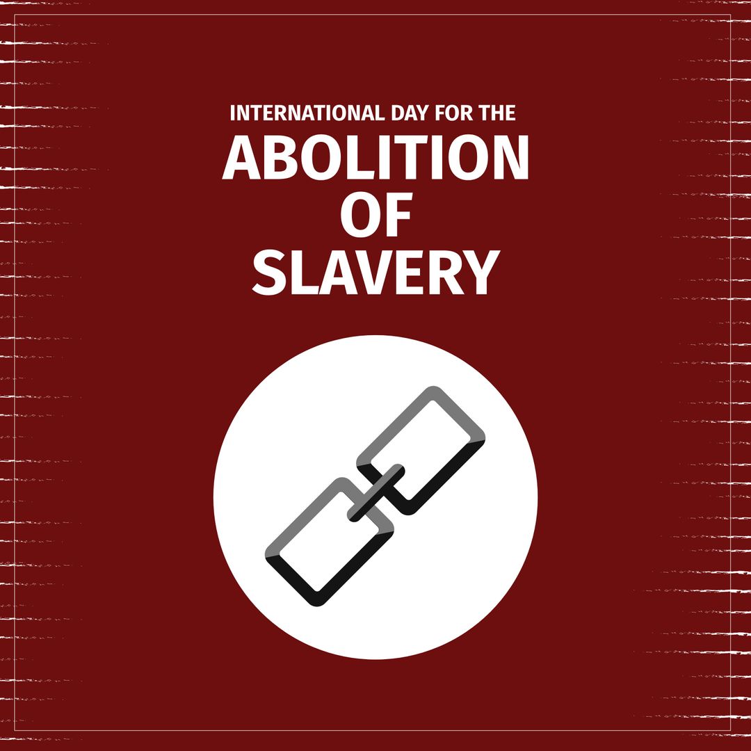 International Day for Abolition of Slavery Illustration on Red Background