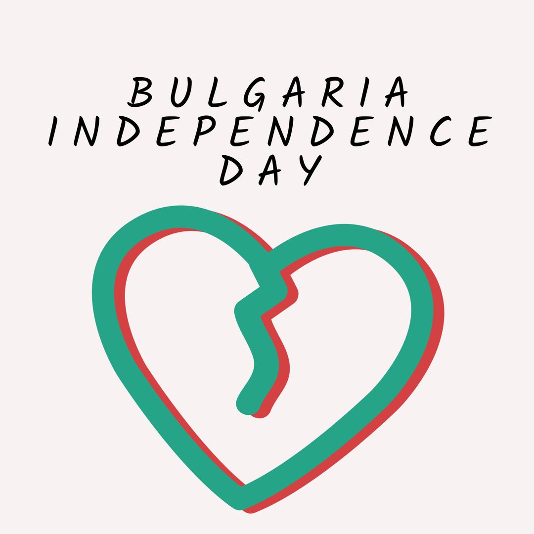 Bulgarian Independence Day Heart Symbol with Map