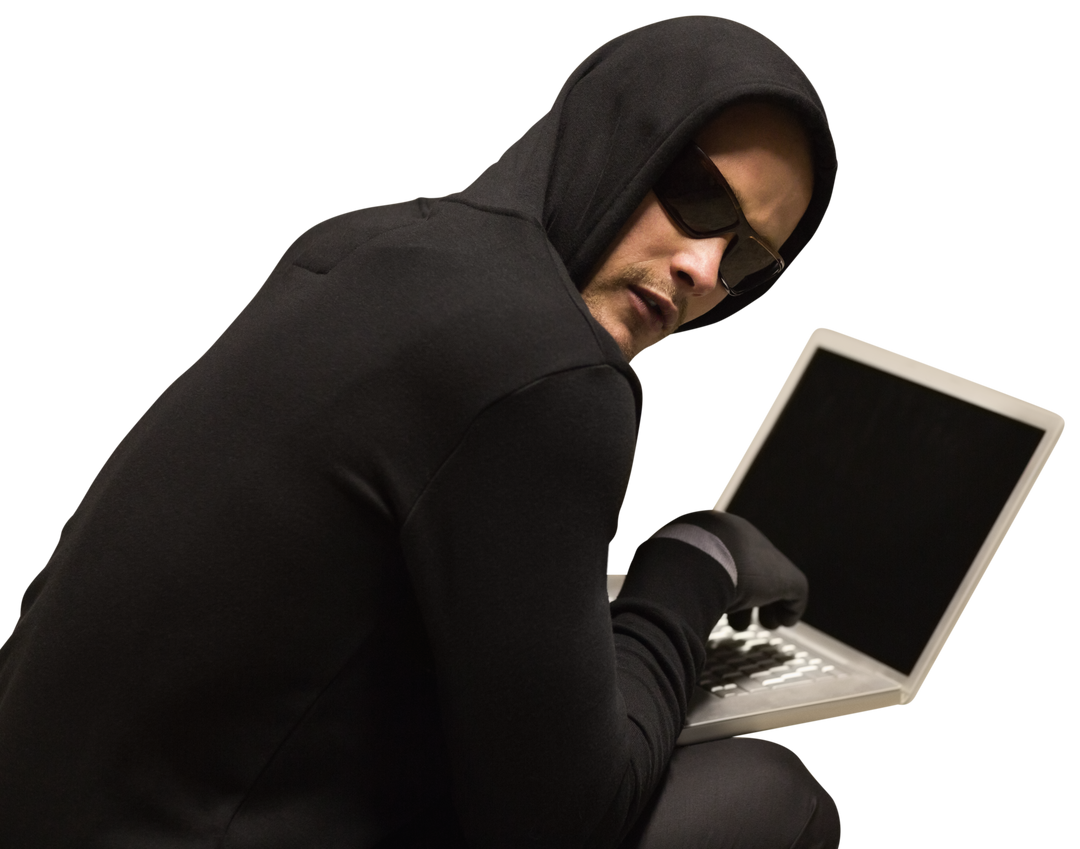 Transparent Hooded Hacker Using Laptop Stealing Identity - Download Free Stock Images Pikwizard.com