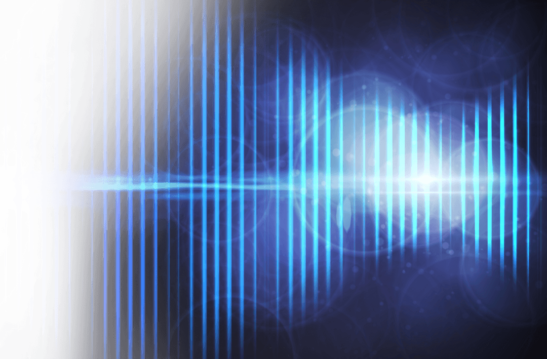 Abstract Blue Soundwave Illustration with Transparent Glow