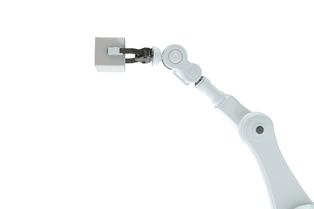 Robotic Arm Holding Transparent Cube