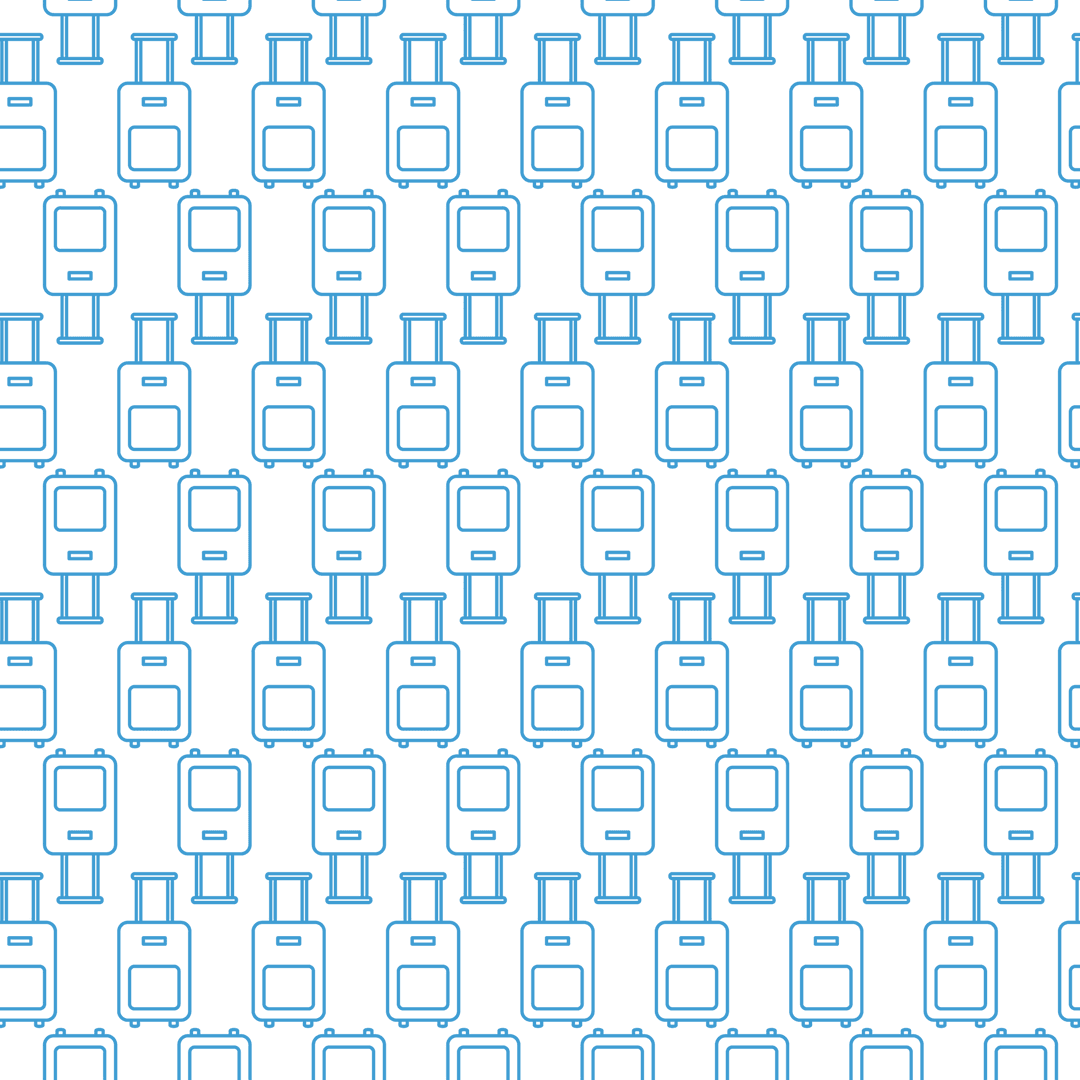Seamless Blue Luggage Pattern with Transparent Background