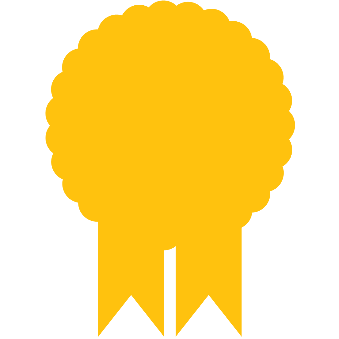 Golden Cotillion with Ribbons on Transparent Background