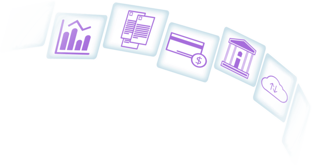 Transparent Icon Set with Financial and Technology Symbols