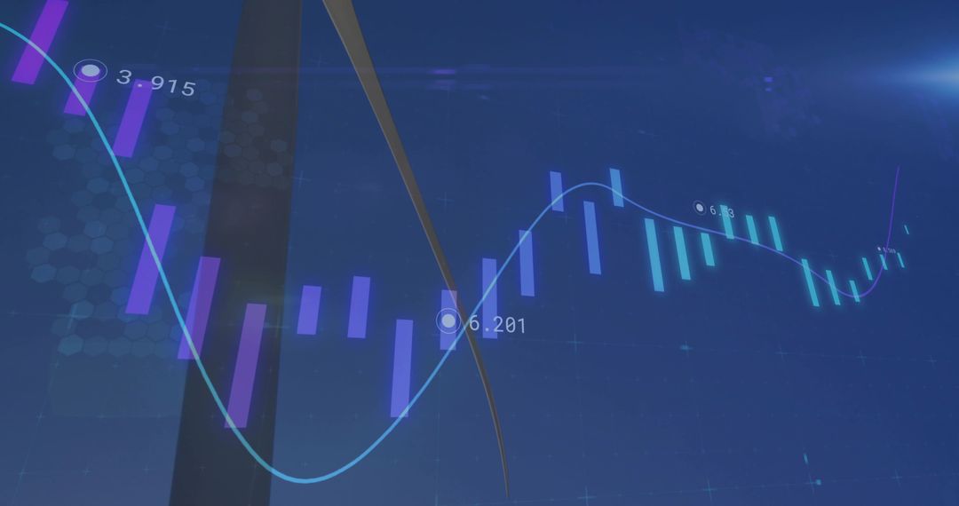Financial Data Fluctuating on Modern Digital Dashboard Interface