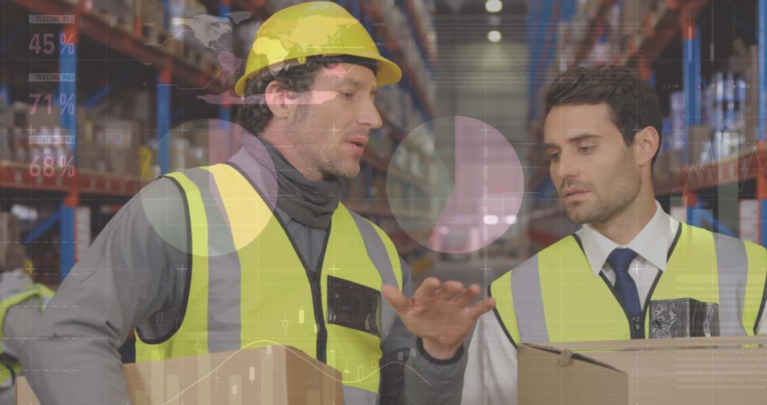 Warehouse Supervisor and Worker Discussing Logistics
