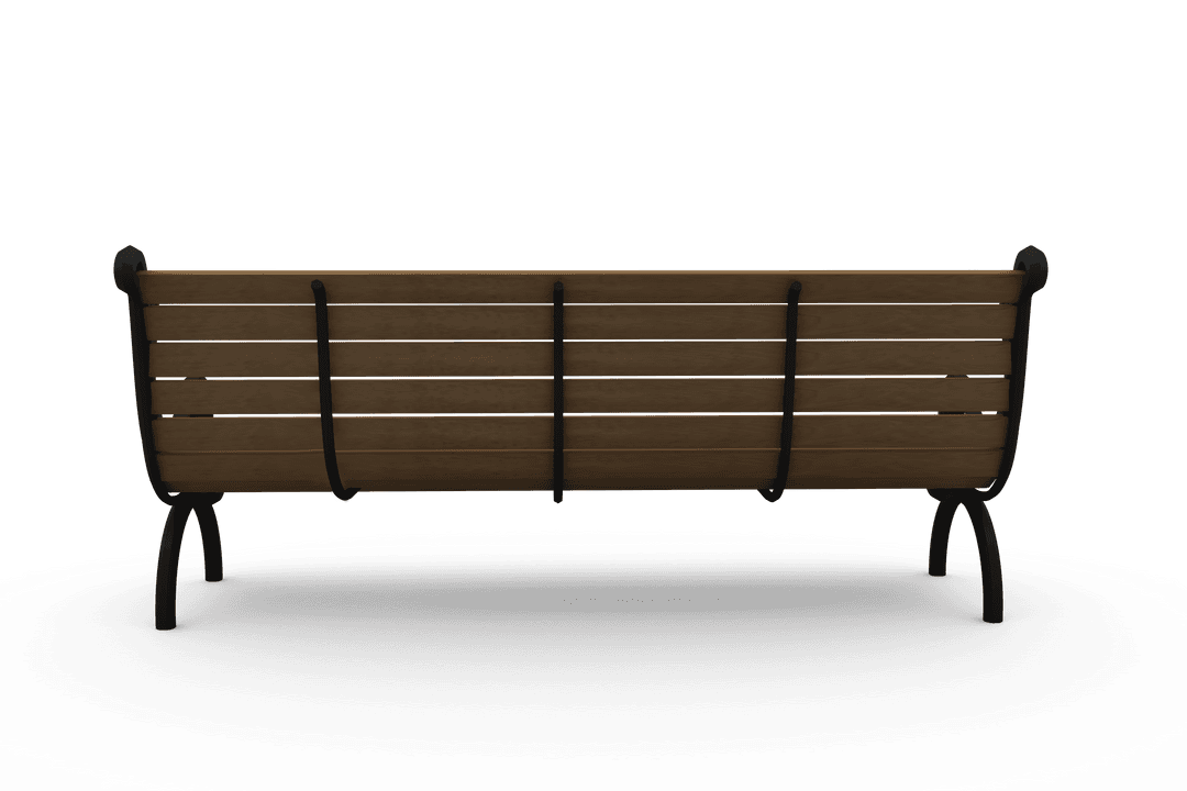 Wooden Bench on Transparent Background for Urban Scenes